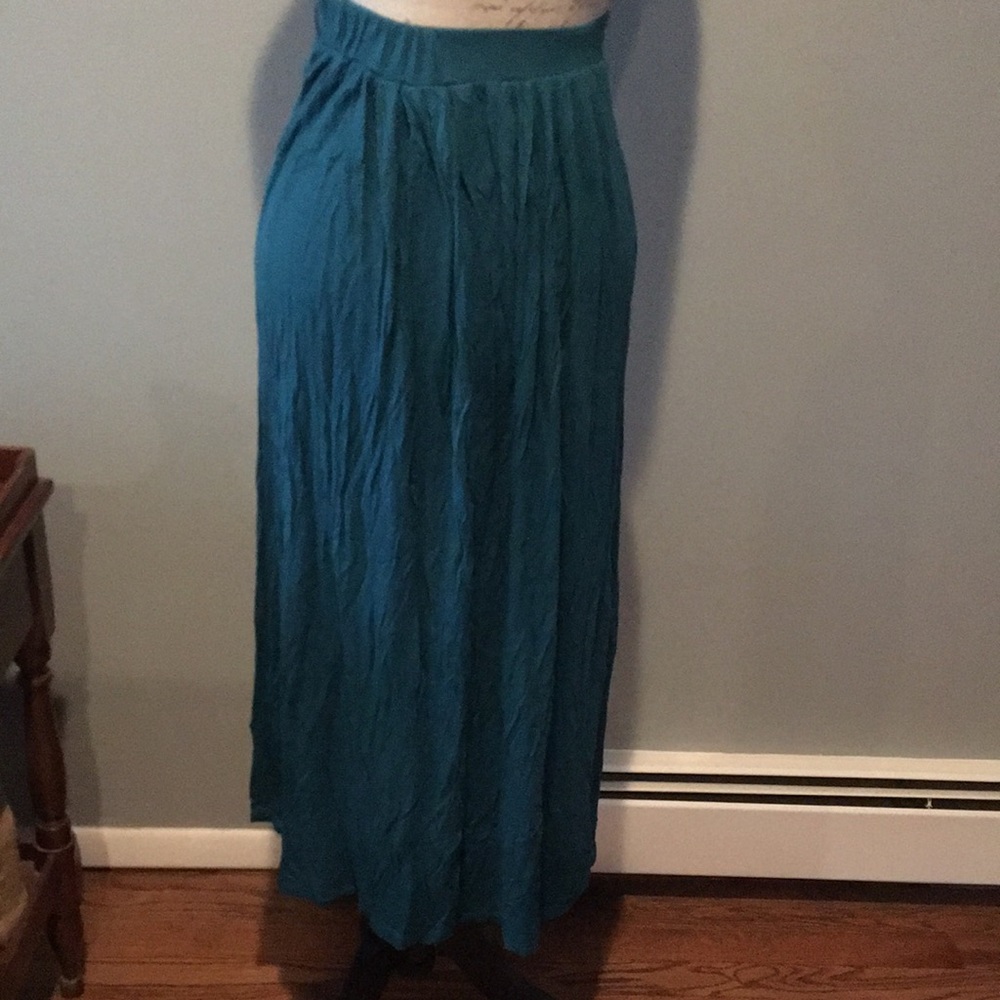 Long teal maxi skirt